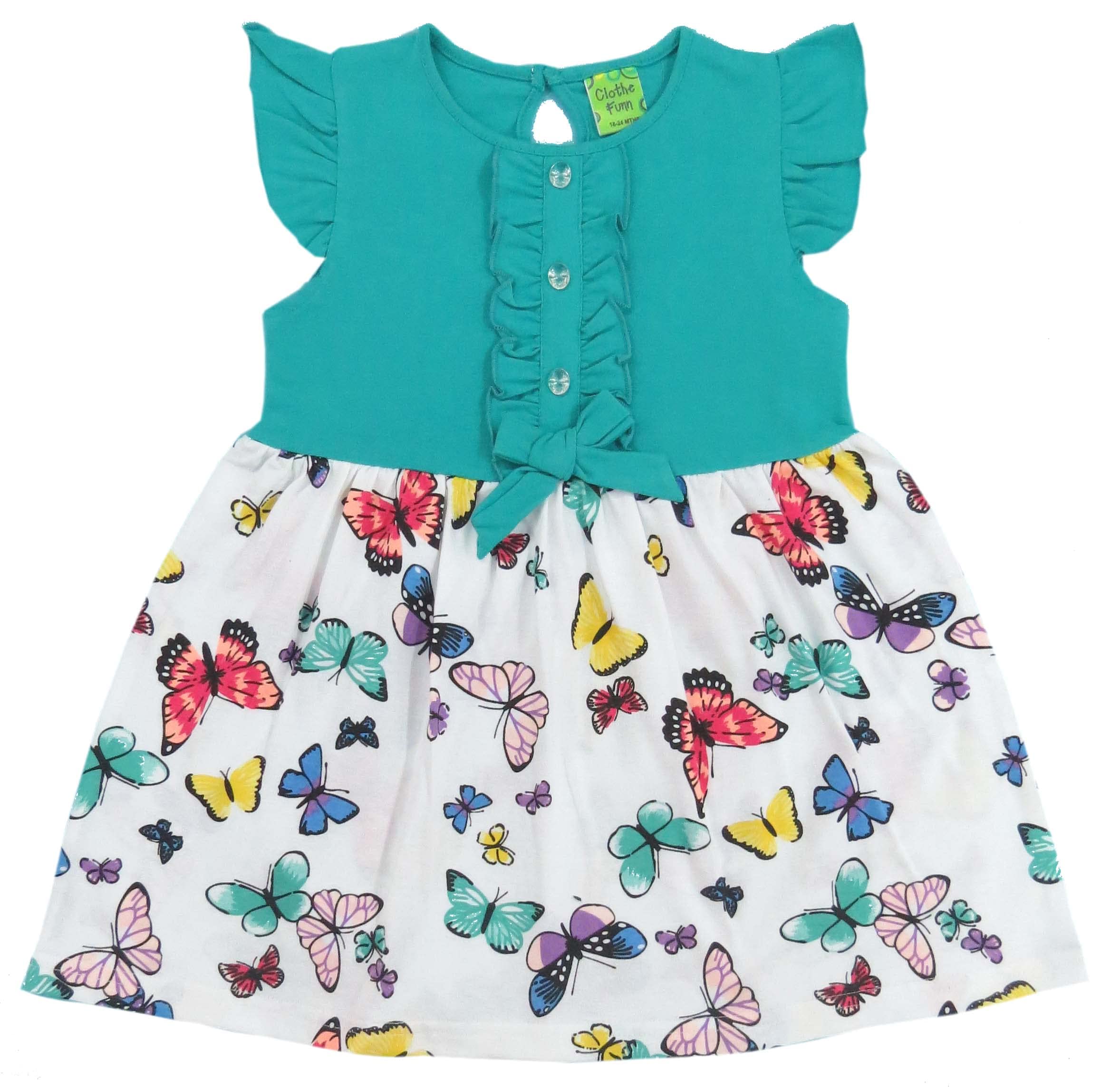 Clothe Funn Baby-Girl's Cotton Pinafore Knee-Length Dress