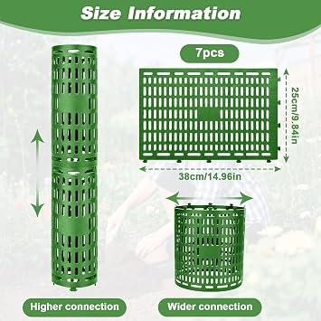 7 Pcs Expandable Tree Trunk Protector Guard, Heavy Duty Tree Protectors, Plant Wraps for Saplings and Fruit Trees, Weather-Proof Plant Covers, Plastic Tree Bark Protection from Trimmers,Mowers,Animals