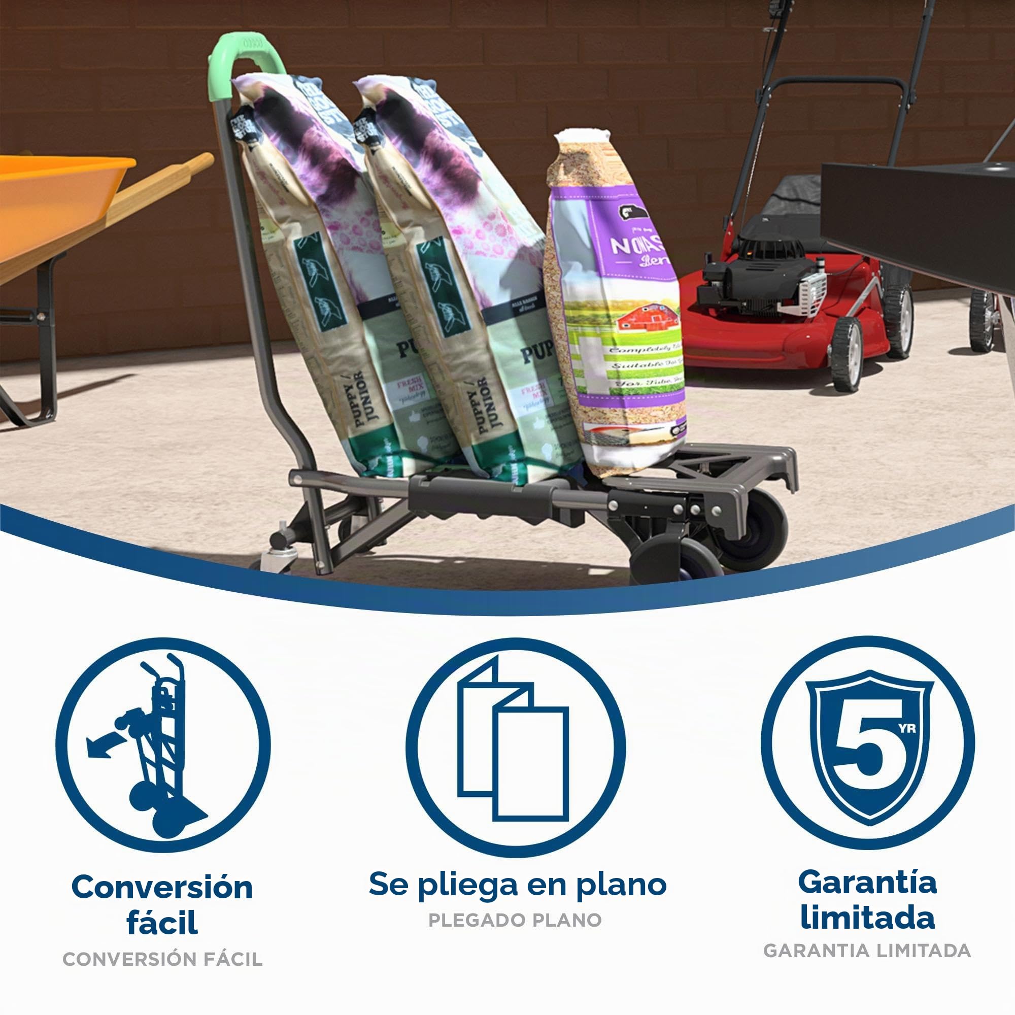 COSCO Shifter, Carretilla de Mano 135kg Plegable de Multiples Posiciones para Trabajos Pesados, Verde