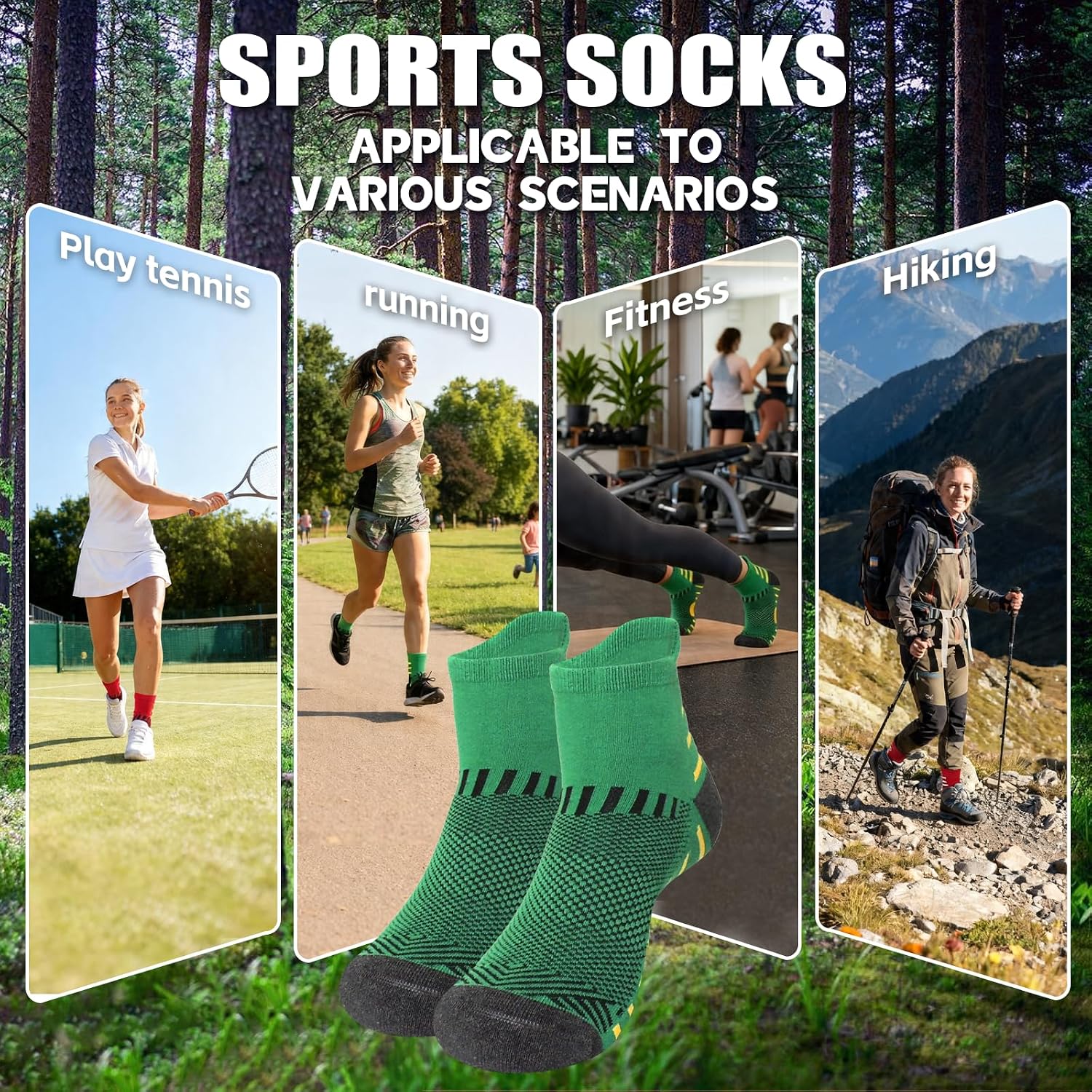 Women’s Athletic Crew Socks 6 Pairs, Cushioned Mid-Calf Running Socks with Seamless Toe, Breathable, Moisture-Wicking