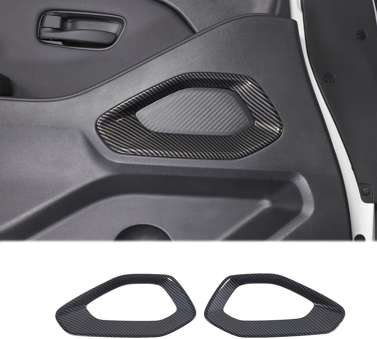 Car Inner Door Panel Frame Trim Compatible with Nisan Frontier 2022-2025,ABS Car Inner Door Panel Frame Interior Cover Trim Accessories (Carbon Fiber Pattern)