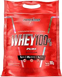 Integralmédica - Whey Protein Concentrado Baunilha 100% Pure - 20g de Proteína por Scoop, Suplementação Alimentar Pós-Treino, Fórmula Enriquecida com BCAAs - 900g