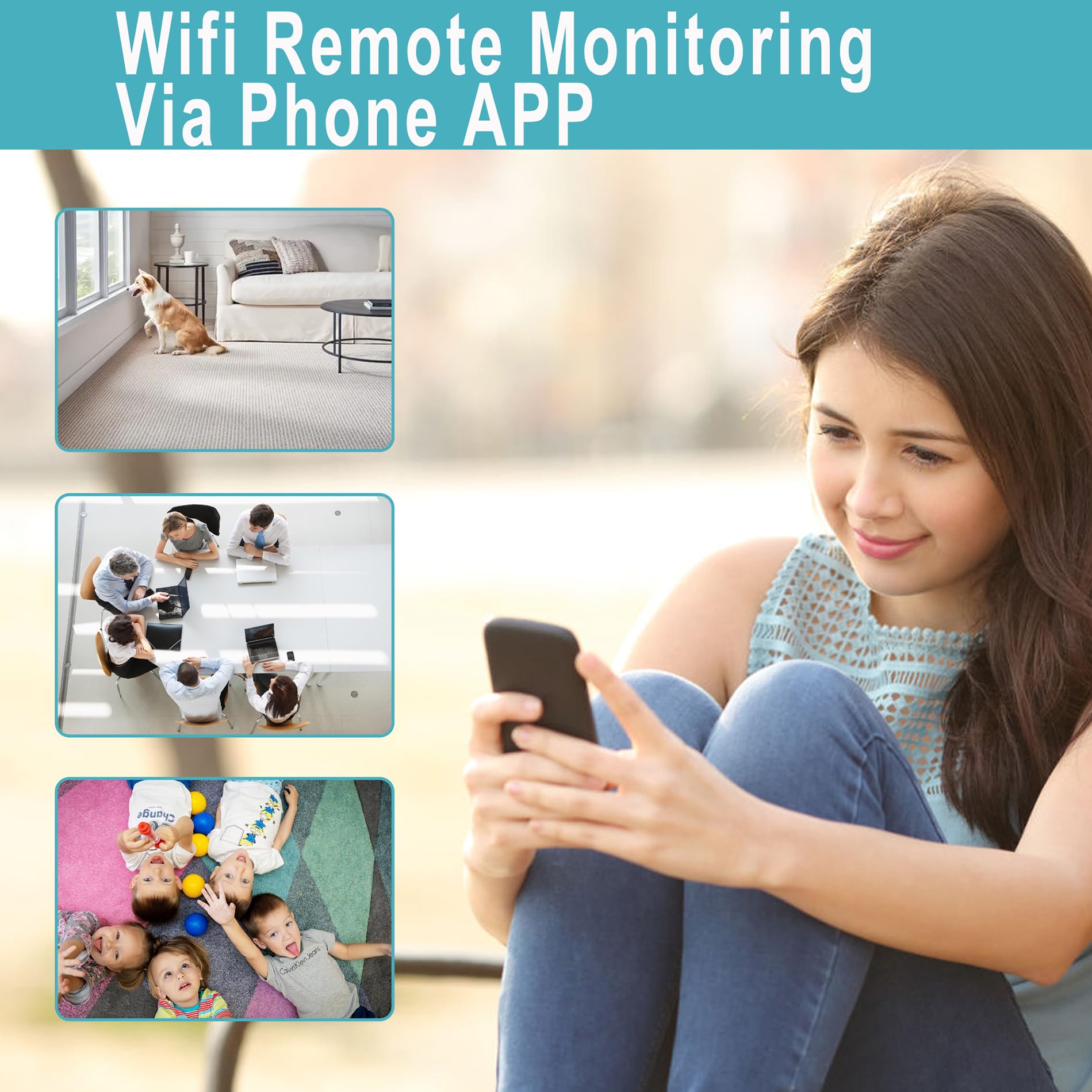 Wireless Security Camera ，Indoor Camera Smoke Dome Surveillance System with Night Vision,Motion Detection, for Home Business, Baby Monitor - 2