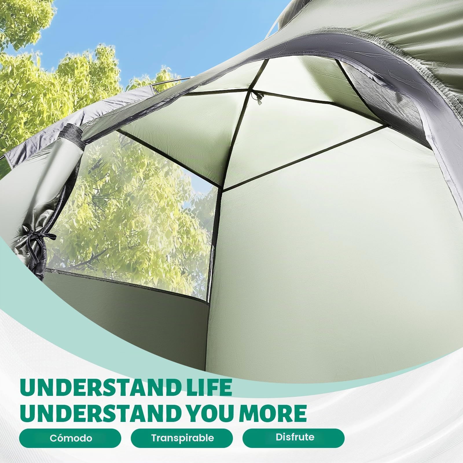 Tienda de campaña para 1-3 Personas, Ultraligera, Tienda de Doble Capa Impermeable y Resistente al Viento con tamaño de Embalaje pequeño para Acampar, jardín, Senderismo, Trekking y familias