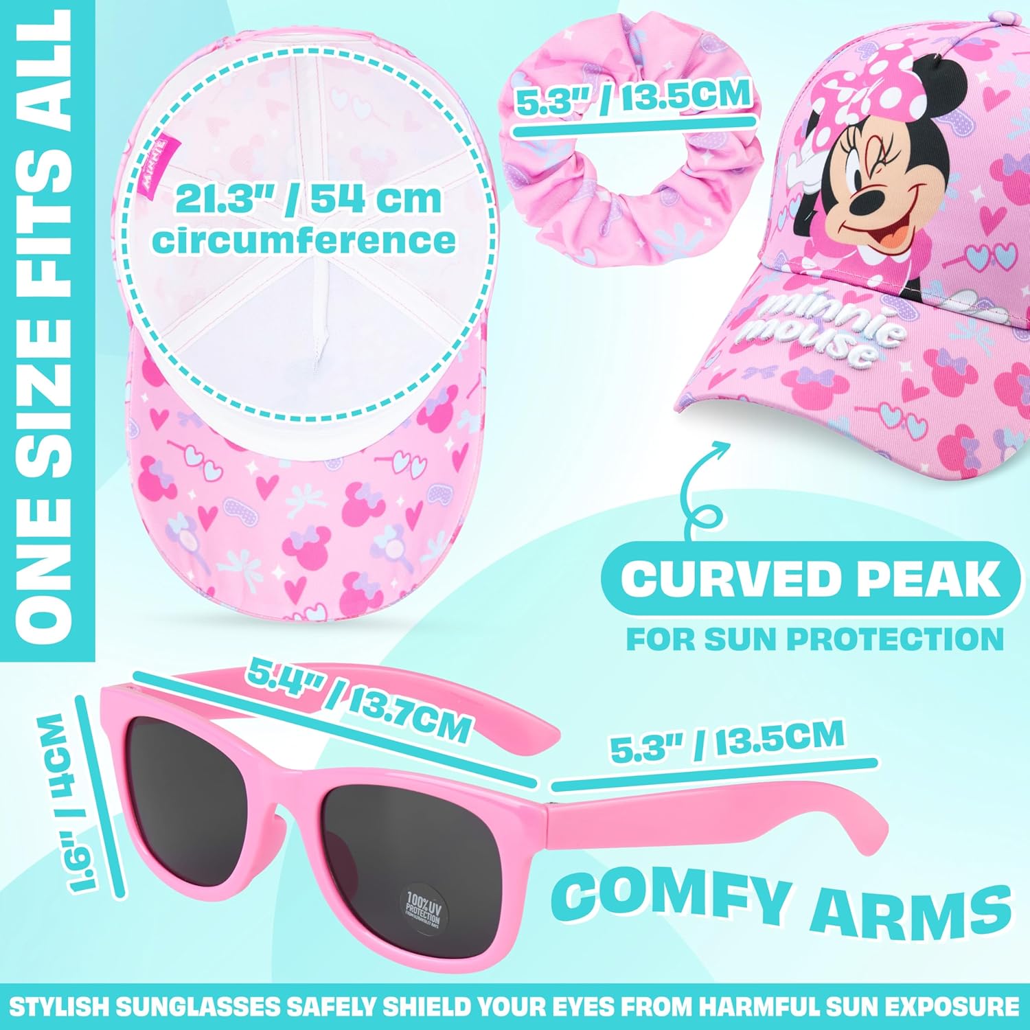 Get Trend Paw Patrol | Disney| Sesame Street Girls Baseball Cap, UV Protection Sunglasses & Soft Scrunchies, 3 Piece Set