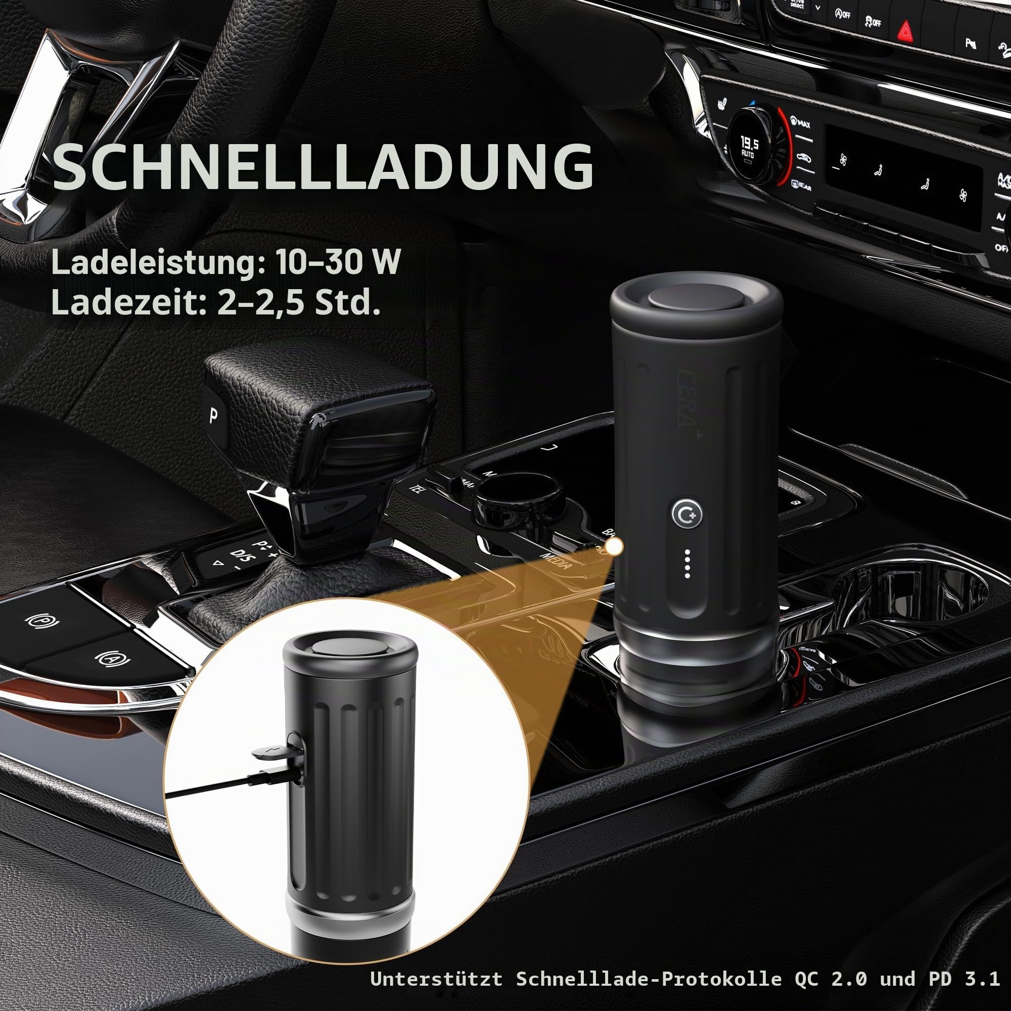 CERA+ CERApresso Tragbare Espressomaschine 20 Bar für NS-Kapseln & Gemahlenen Kaffee, Elektrische Reisekaffeemaschine