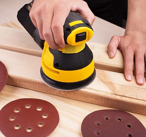 Miniatura 36 de S SATC - 72 discos de lija adhesivos de gancho y bucle de 5 pulgadas de 8 agujeros para lijadora orbital aleatoria 40 60 80 120 180 240 320 granos