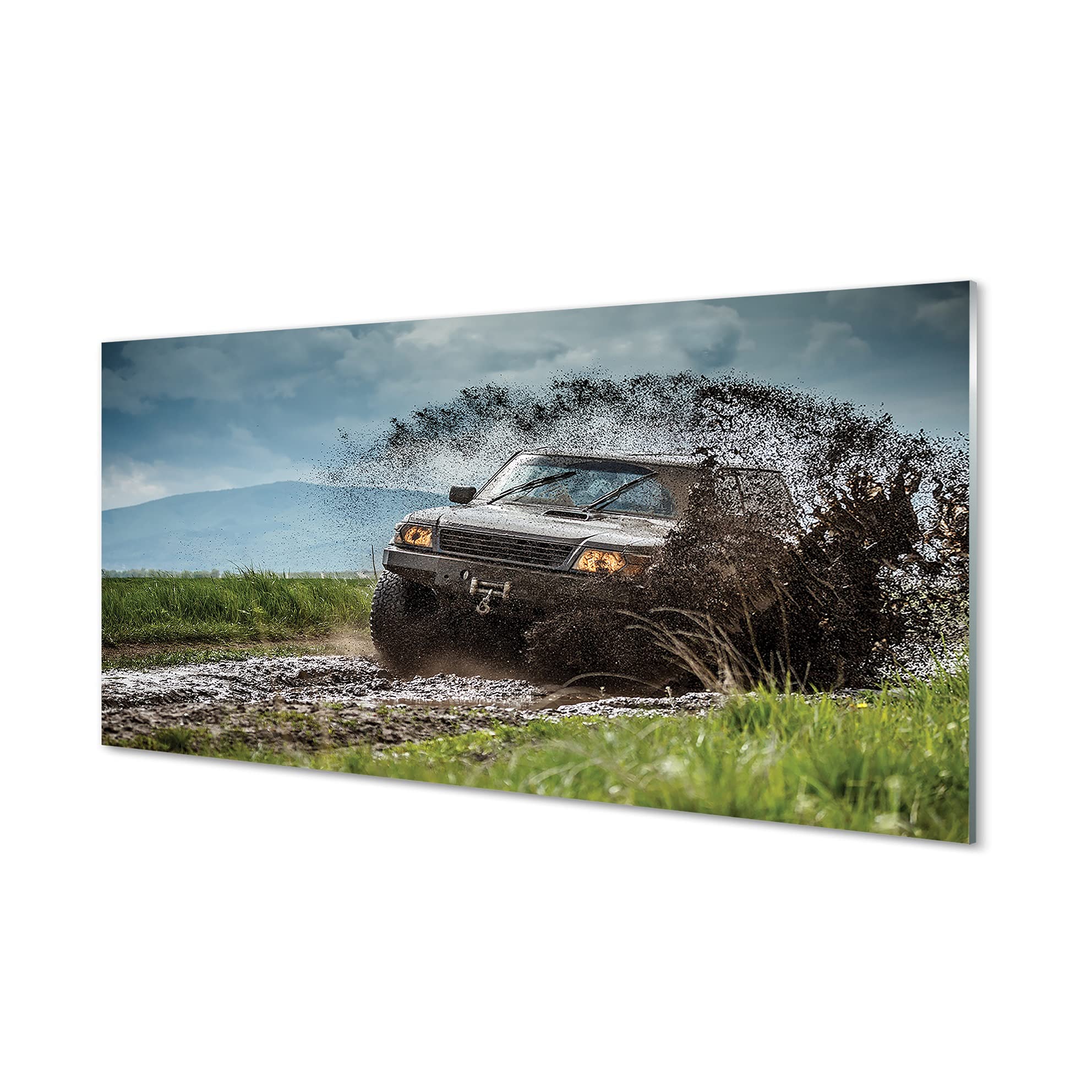 Tableau Sur Verre Trempé 100x50 Cm - Volant De Cabriolet - Style Moderne - Par Tulup
