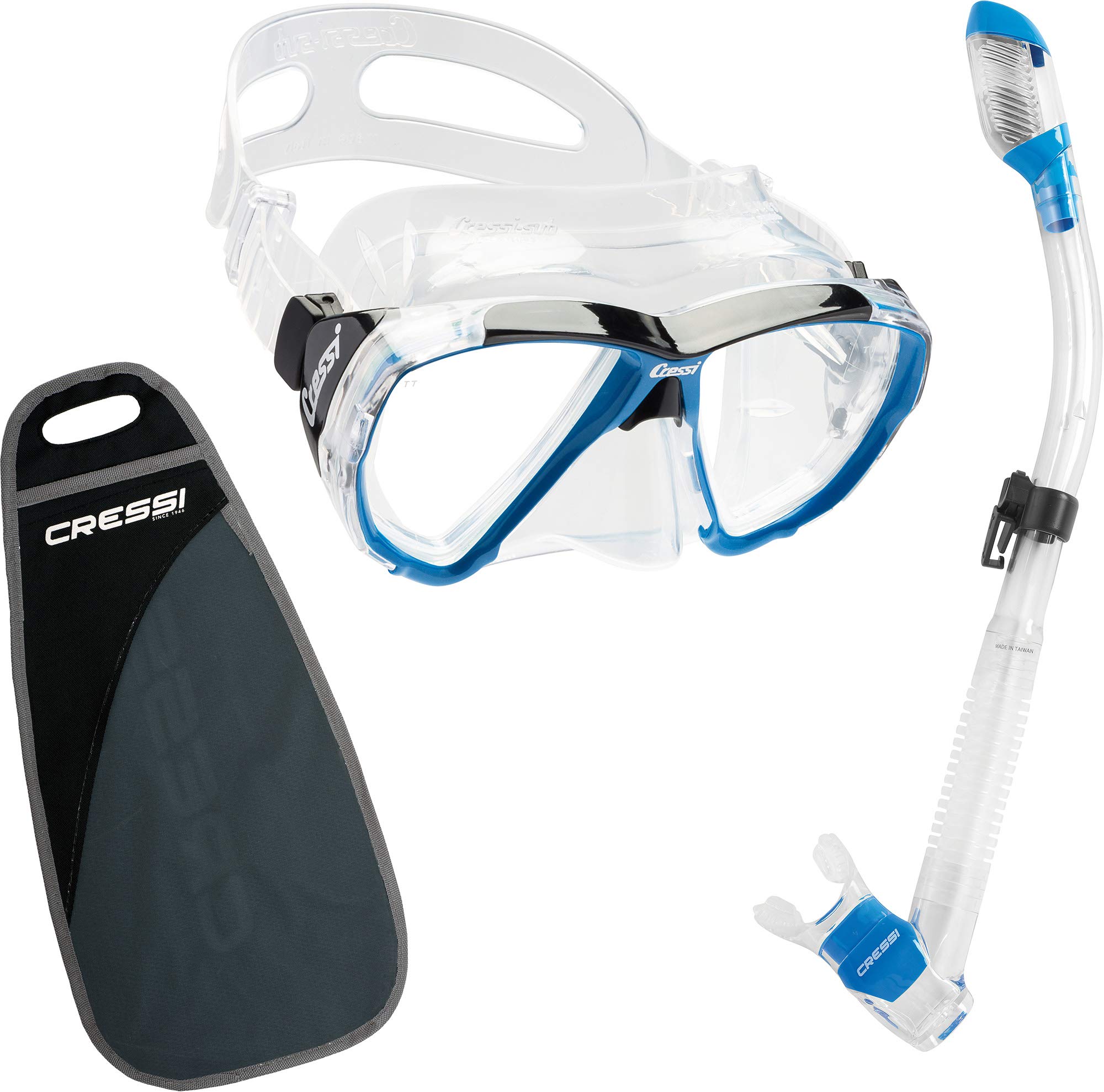 Cressi High Performance Snorkeling Kit - Adult Diving Mask and Snorkel - Big Eyes & Supernova Dry- Designed in Italy