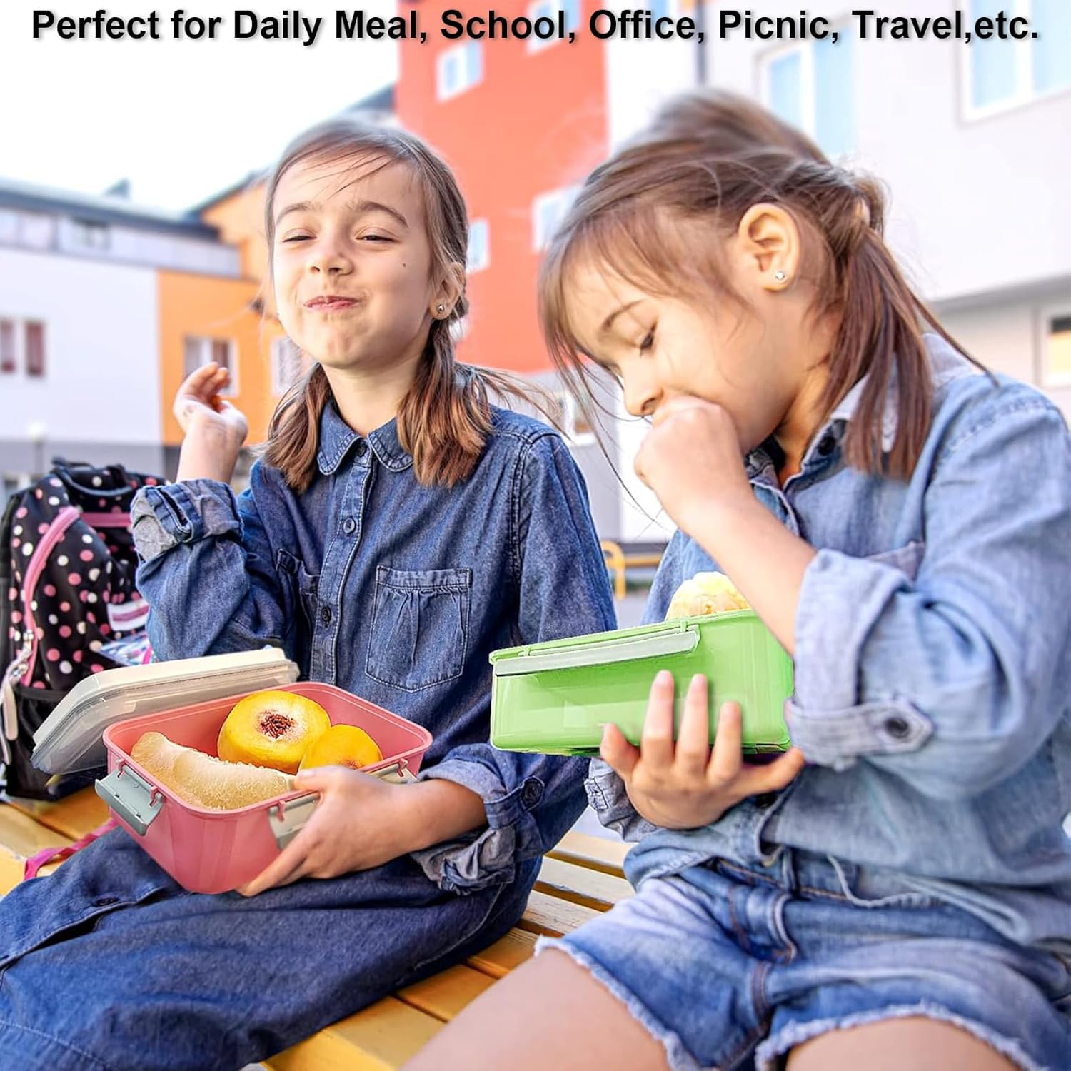 3 Pack Salad Lunch Box Food Storage Containers, 47oz Bento Box To Go Container with Lids, Meal Prep Containers with Removable Tray & Dressing Pots for Kids and Adults, Reusable and Microwavable - Image 8