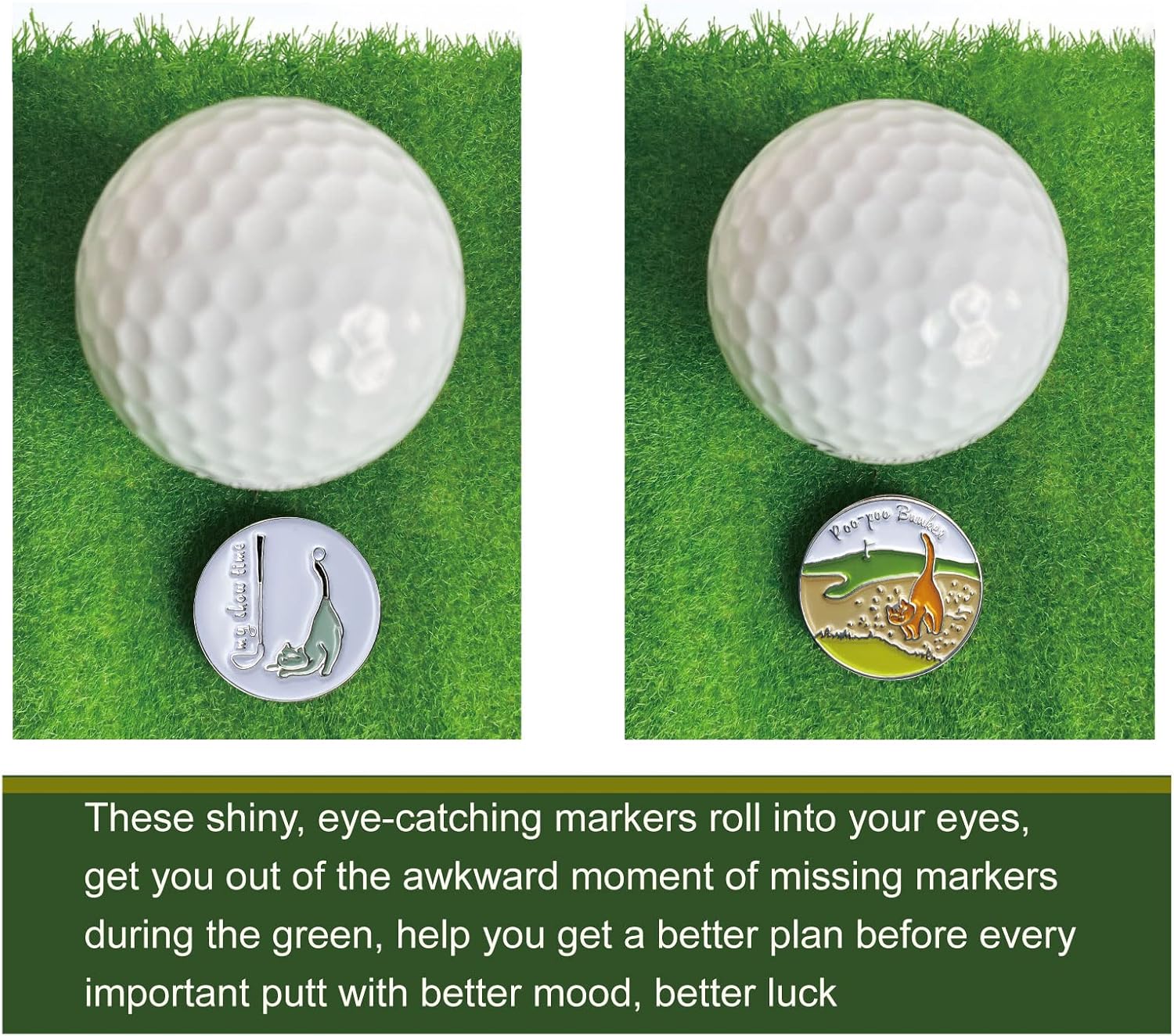 review E TRUEE Golf Ball Marker Hat Clip with Funny Golf Marker, Best Golf Gifts for Men and Women