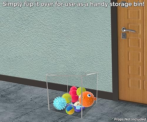 Vista 2 de Marketing Holders - Caja de exhibición de acrílico transparente de 10 pulgadas con un lado abierto, versátil y cuadrado de almacenamiento