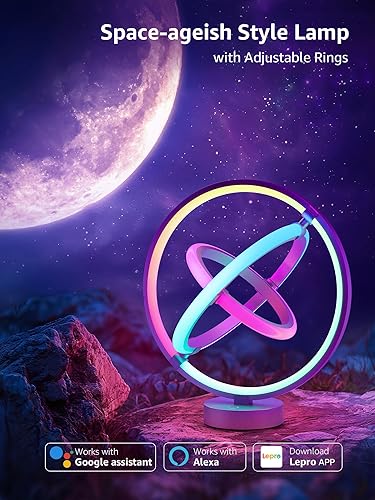 Miniatura 8 de Lepro TB1 Lámpara de mesa inteligente AI, RGB+IC direccionable luz de escritorio que cambia de color Alexa Google Home, sincronización de música,