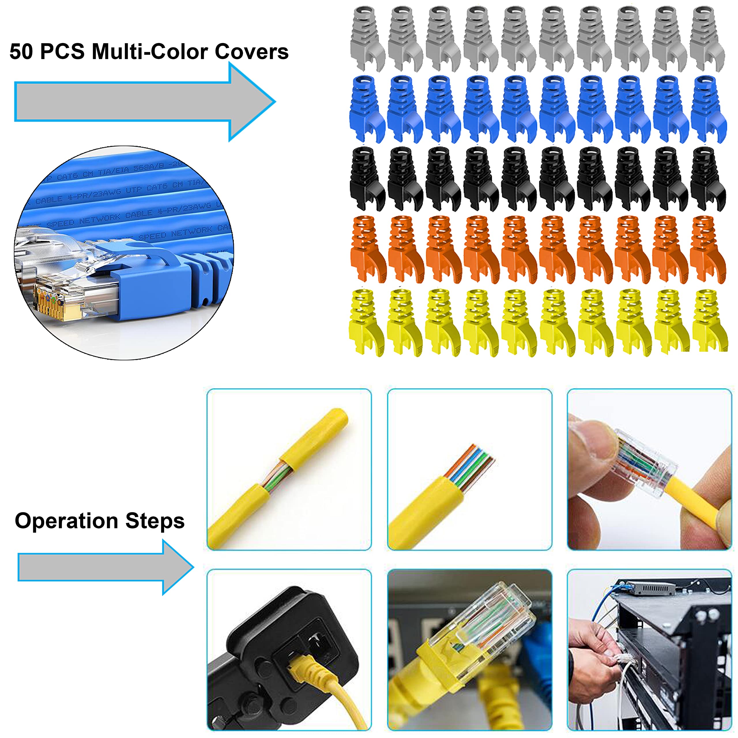 Mayline Crimpzange, CAT5, CAT6, RJ45, Netzwerk-Tester, Netzwerkkabel, Werkzeugset für Computerreparatur, RJ11, RJ12, professionelle Wartung von LAN-Kabeltester (rot)