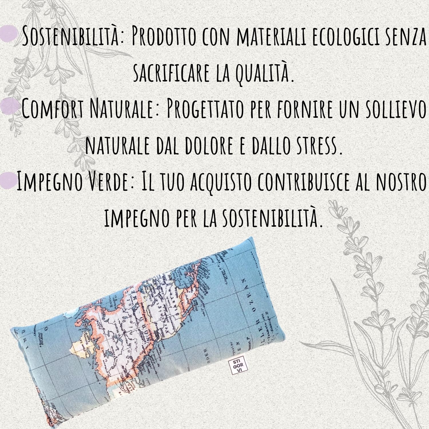 Sacchetto di semi per microonde fatto a mano in Spagna - Borsa termica multiuso per calore e freddo - Cuscino (13cm x 31cm) - 100% artigianale con semi naturali di lavanda