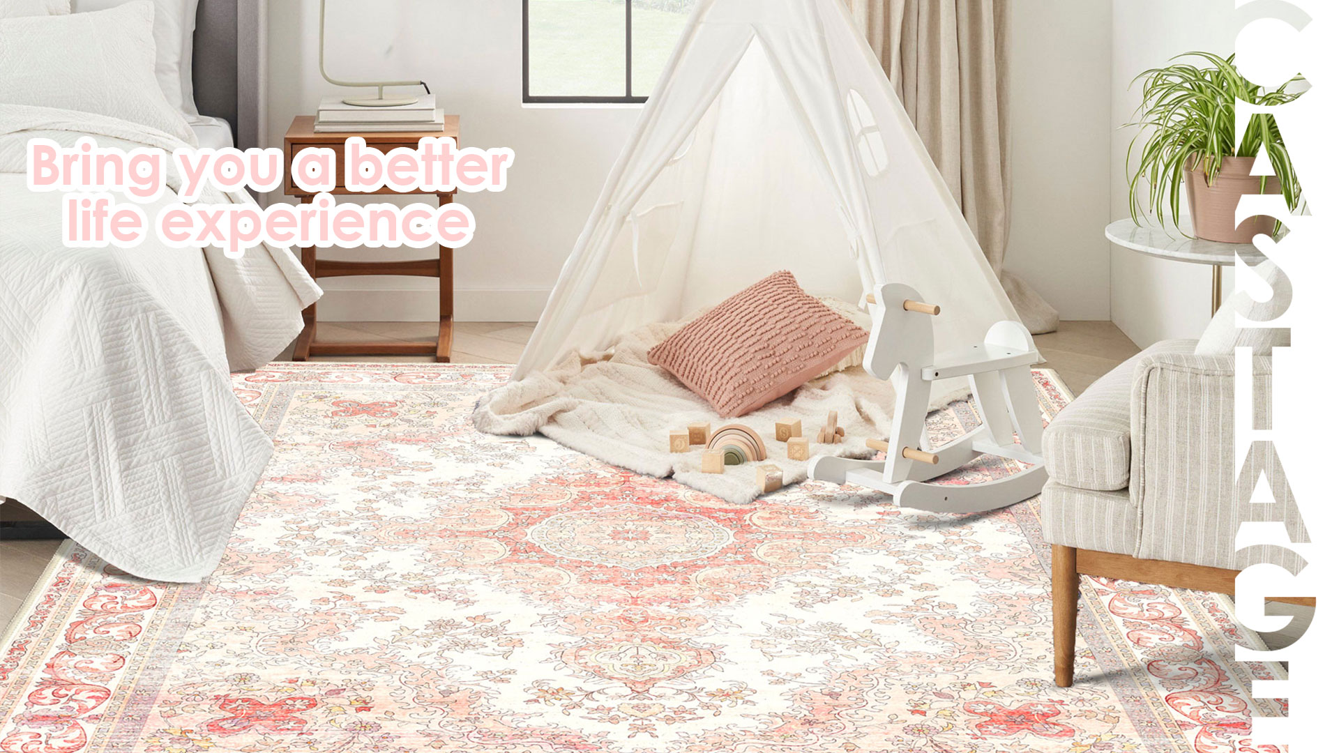 Tapete verde 4'x6.5' lavable para interiores miniatura 7
