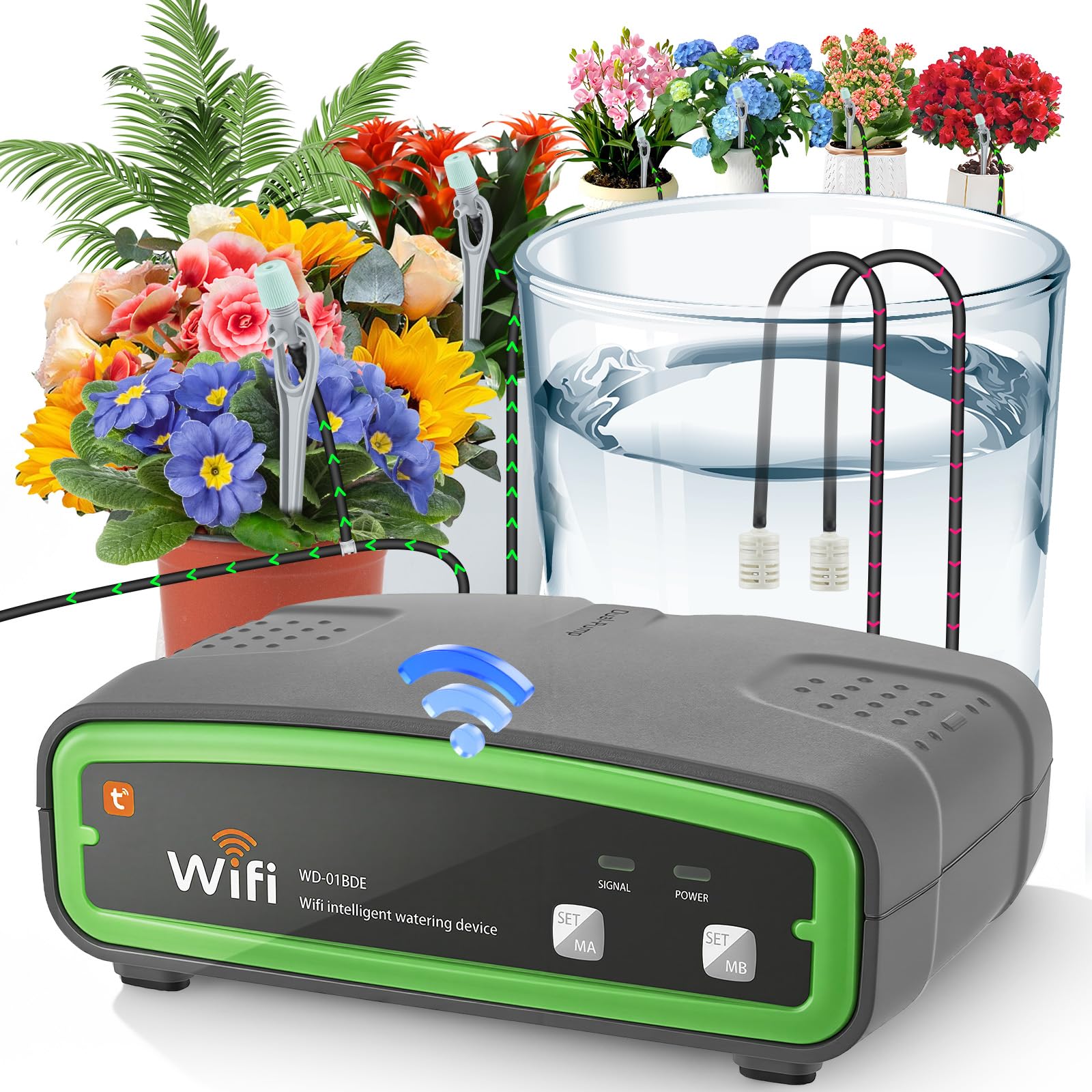 Système D'Irrigation Automatique Wifi Intérieur Avec Double Pompe Contrôle Par App Arrosage Automatique Pour 20 Plantes En Pot Balcon