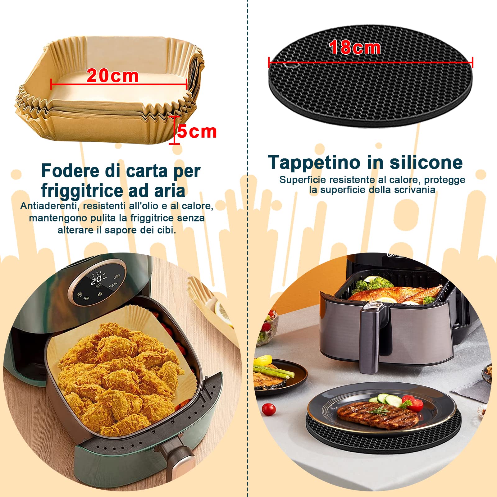 Set Di 18 Accessori Per Friggitrice Ad Aria Ninja AF500EU – Fodere In Silicone, Spruzzatore Olio 200ml, Griglie, Spiedini, Stampini, Pinze, Guanti E Spazzola - 2