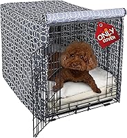 Vista 9 de Explore Land Funda para jaula de perro de poliéster resistente, parasol universal para jaula de alambre de 18 pulgadas (negro)