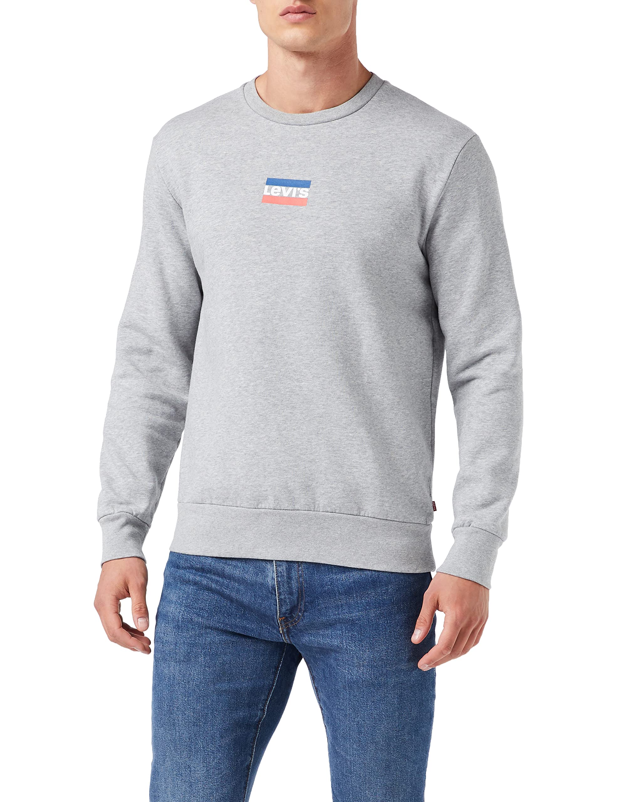 Levi's Men's Standard Graphic Crew Sweatshirt, Sportswear Midtone Heather, XS