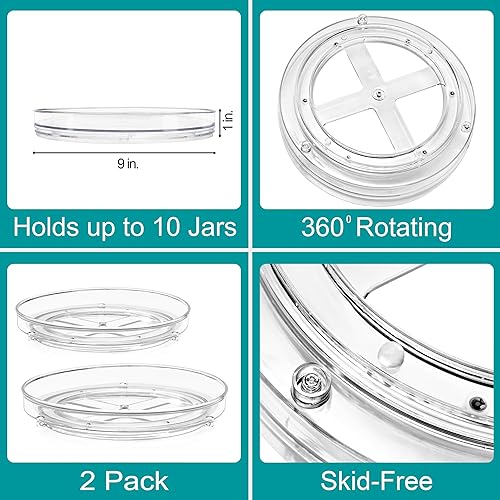 Miniatura 3 de Sorbus Lazy Susan - Juego organizador  Lazy Susan para organizar el refrigerador  Tocadiscos giratorios Lazy Susan para nevera, despensa,