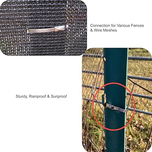 Miniatura 8 de Paquete de 99 bridas de acero inoxidable niqueladas, paquete de 99 bridas de metal de 0.18 x 11.8 pulgadas, paquete de autobloqueo resistente para