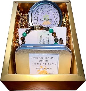 Money Spell Ritual Bundle | Bath Kit | Uncrossing Manifestation Spell Candle | Feng Shui | Lucky Money Bracelet | Aura Energy Cleansing | Money Spell Ritual Set
