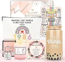 Presentes de aniversário de 40 anos para mulheres 40 anos e fabulosas ideias de presente para mulheres 40 anos feliz aniversário 40 anos decoração cesta de presente com copo vela bolsa pulseira