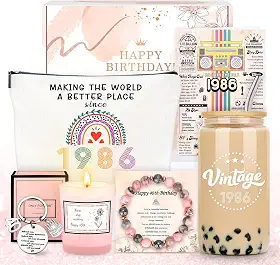 Presentes de aniversário de 40 anos para mulheres 40 anos e fabulosas ideias de presente para mulheres 40 anos feliz aniversário 40 anos decoração cesta de presente com copo vela bolsa pulseira