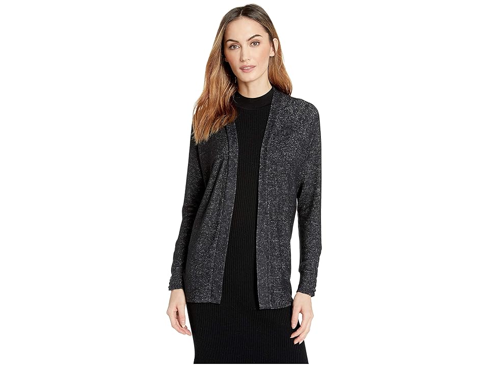 

ALEXANDER JORDAN Cozi Cardigan w/ Lace-Up Cuff Detail (Black) Women's Sweater