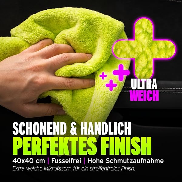 autopflege Textil- Leder- & Alcantarareiniger Set | Koch Chemie Pol Star 1l + Schaumspender + Bürste + Mikrofasertuch | Lederreiniger Polsterreiniger Textilreiniger für Auto & Haushalt - 5