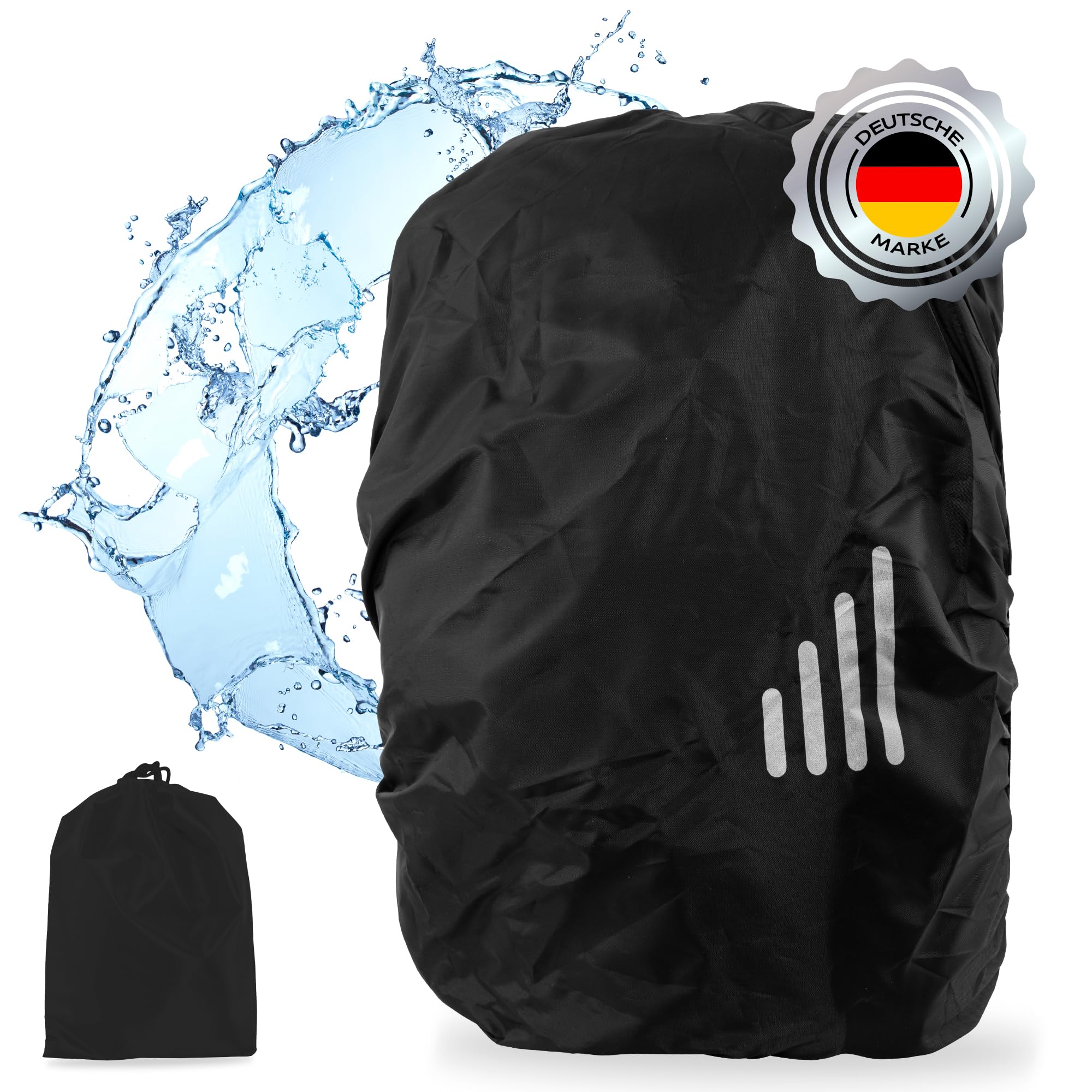 2 Stück Regenschutz-Rucksackhüllen, 35 Liter, Wasserdicht – Schwarz & Fluoreszierend Grün, Je 60–70 G