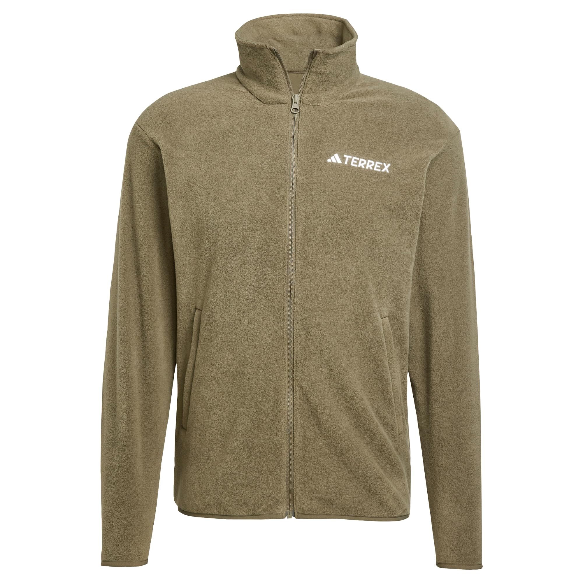 adidas Men's Terrex Multi Essentials Full Zip Fleece Jacket, olive strata, XS