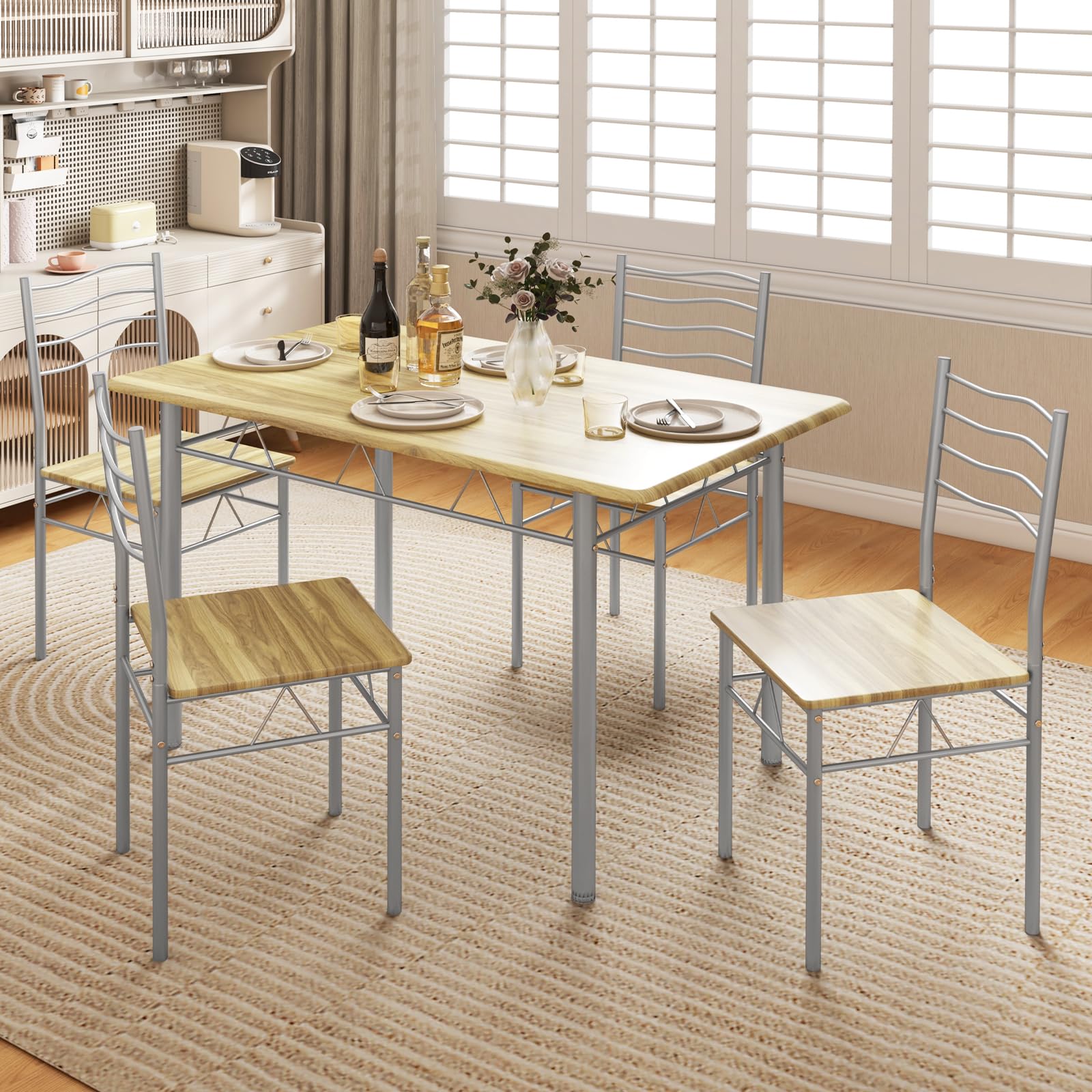 Amazon.com - Giantex 47-inches Dining Table Set for 4, Rectangular Amazon.com - Giantex 47-inches Dining Table Set for 4, Rectangular