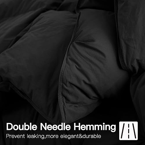 Miniatura 6 de Alanzimo Edredón tamaño California King de 120 x 98 pulgadas, 50% plumón de ganso para todas las estaciones, lujoso, pesado, ultra suave, algodón,