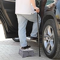 Vista 2 de Fanwer 5 inch Portable Folding Step Stool - Safe & Stable, Foldable Stepping Stool for Car, Bathroom, Bedroom, Step Stools for Elderly & Adults