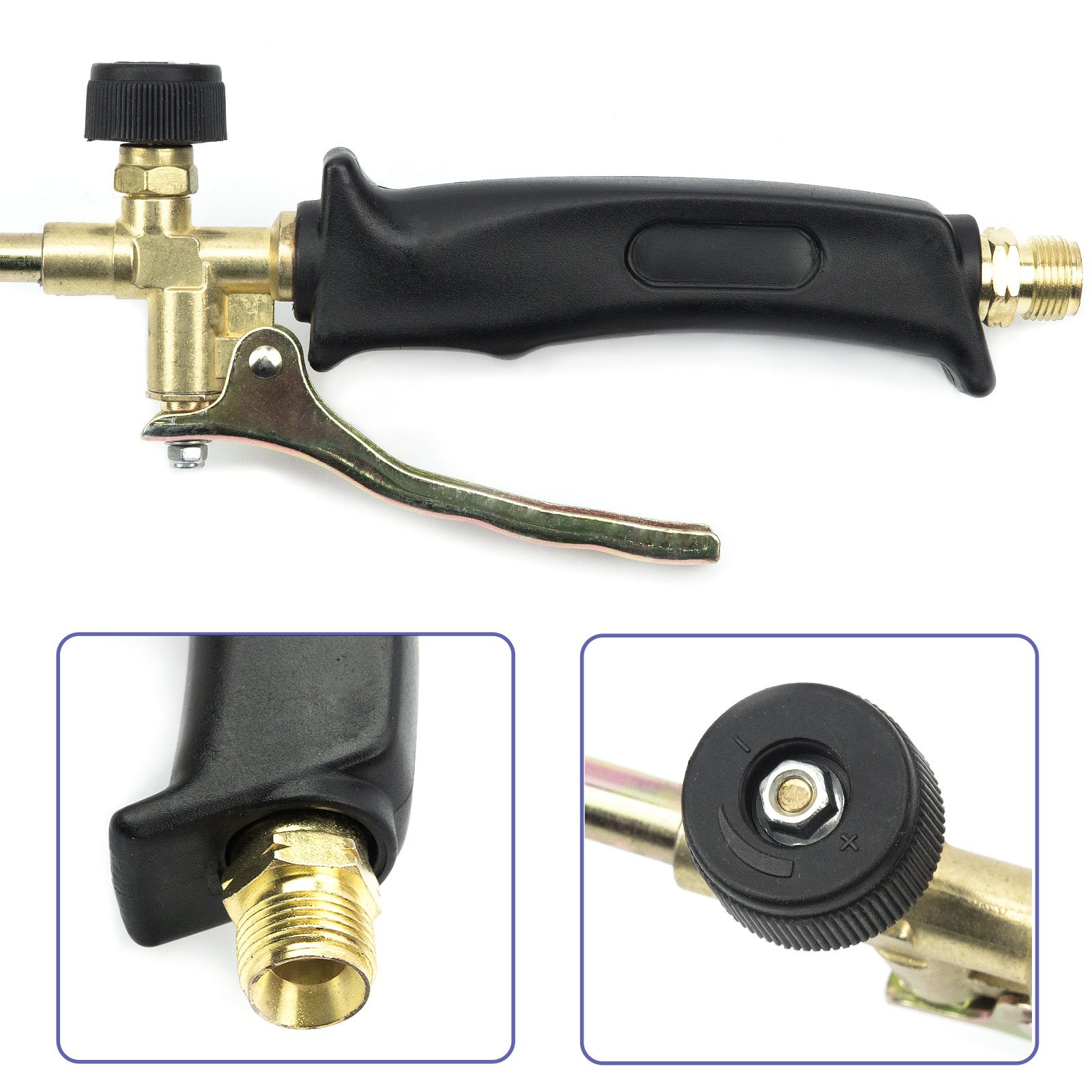 Gasbrenner Dachbrenner 1,5m Schlauch, 2,5 bar, Gaslötgerät Abflammgerät Brenner Gasdruckregler Handlötgerät SN0286R2