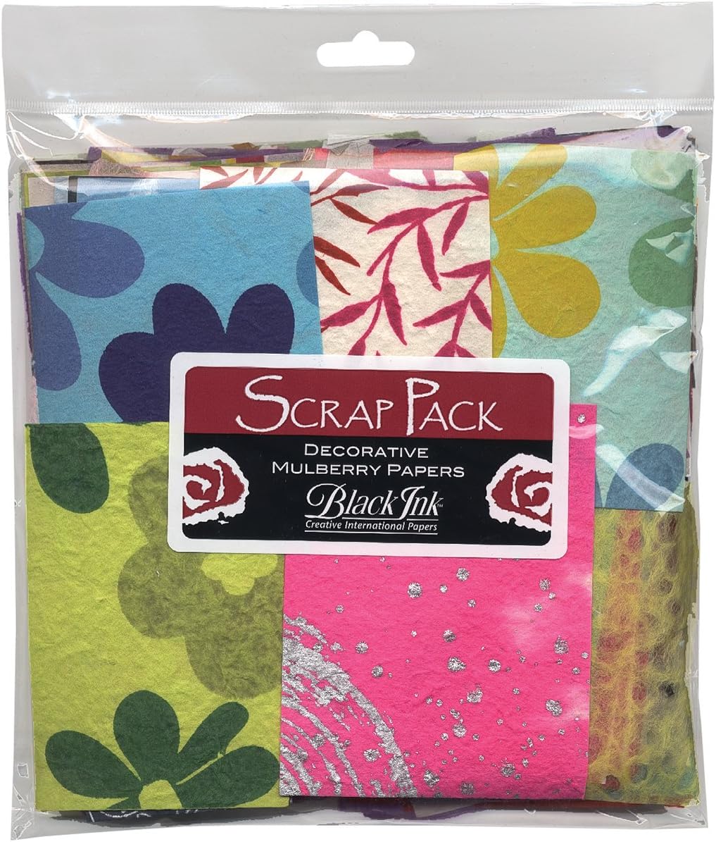 Graphic Products Mulberry Paper Scrap Pack by Black Ink Papers, Assorted (SP-100)