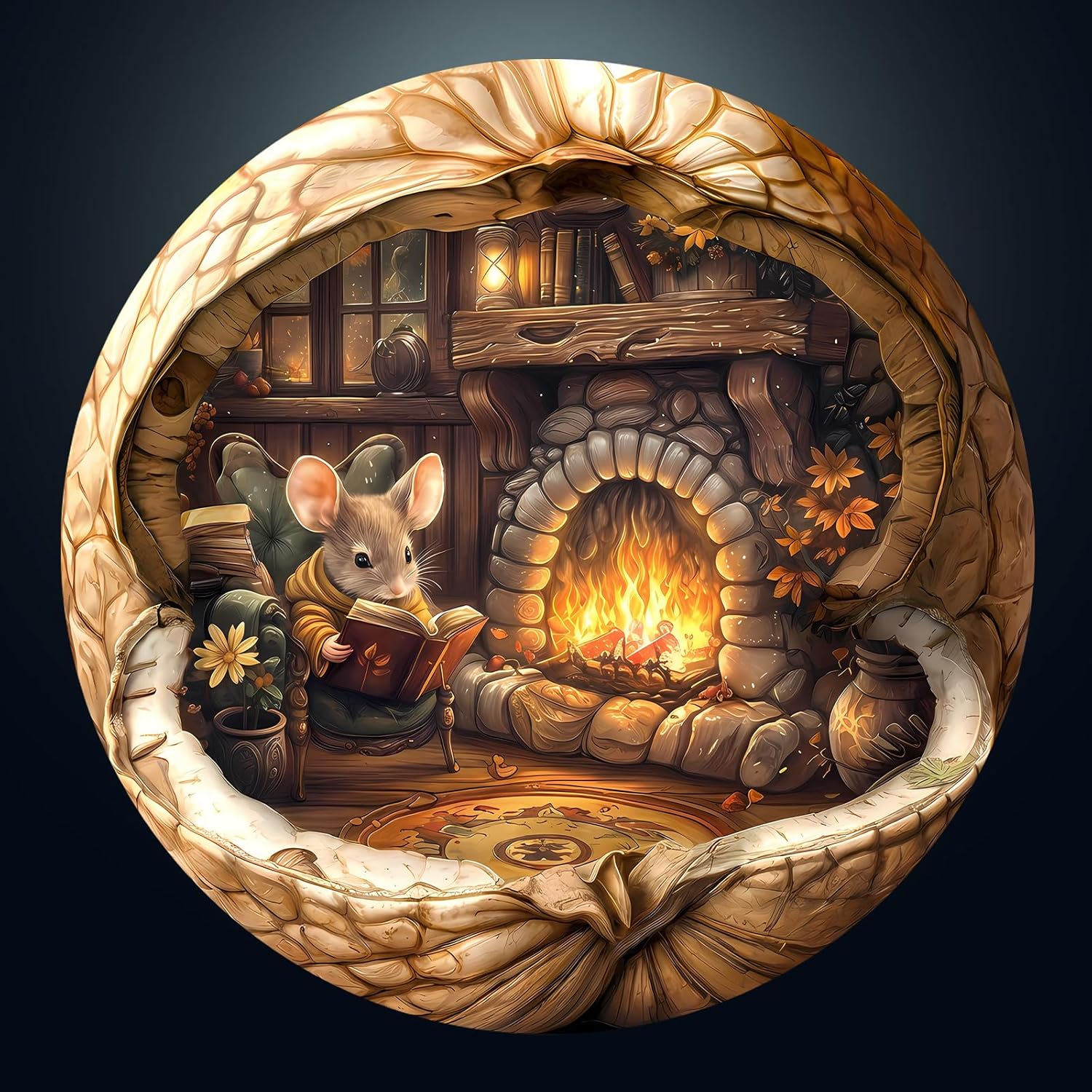 1000 Piece Puzzle for Adults, Nut House Mouse Jigsaw Puzzles for Adult, 26.6 x 26.6in 1000 Pieces Flat Puzzle, Christmas Birthday Party Home Decor Gifts for Family Friends