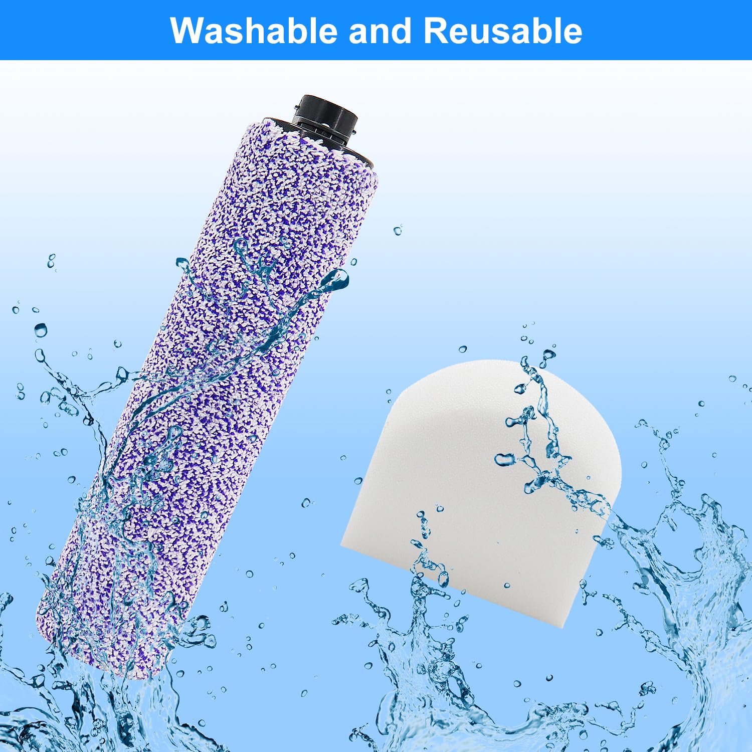 WD201 Kit de filtros de repuesto para cepillo y filtro, paquete de 6 filtros de espuma lavables para Shark WD100, WD101, WD101C, WD200, WD200C, WD201, WD201C HydroVac Pro XL aspiradora 3 en 1
