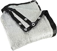 Vista 6 de AIMFIKIOR Tela de malla de papel de aluminio resistente 85% con ojales, tela de bloqueo solar, refleja el sol, sombra para mascotas para cubierta