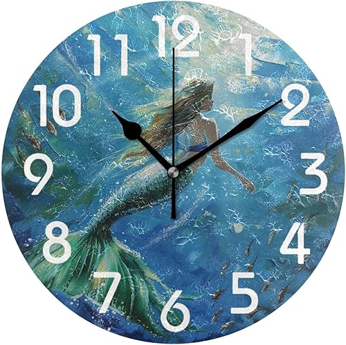 Miniatura 8 de Lifelike - Reloj de pared redondo de mármol blanco en línea negra de 10 pulgadas, analógico, silencioso, sin tictac, para el hogar, cocina, sala de