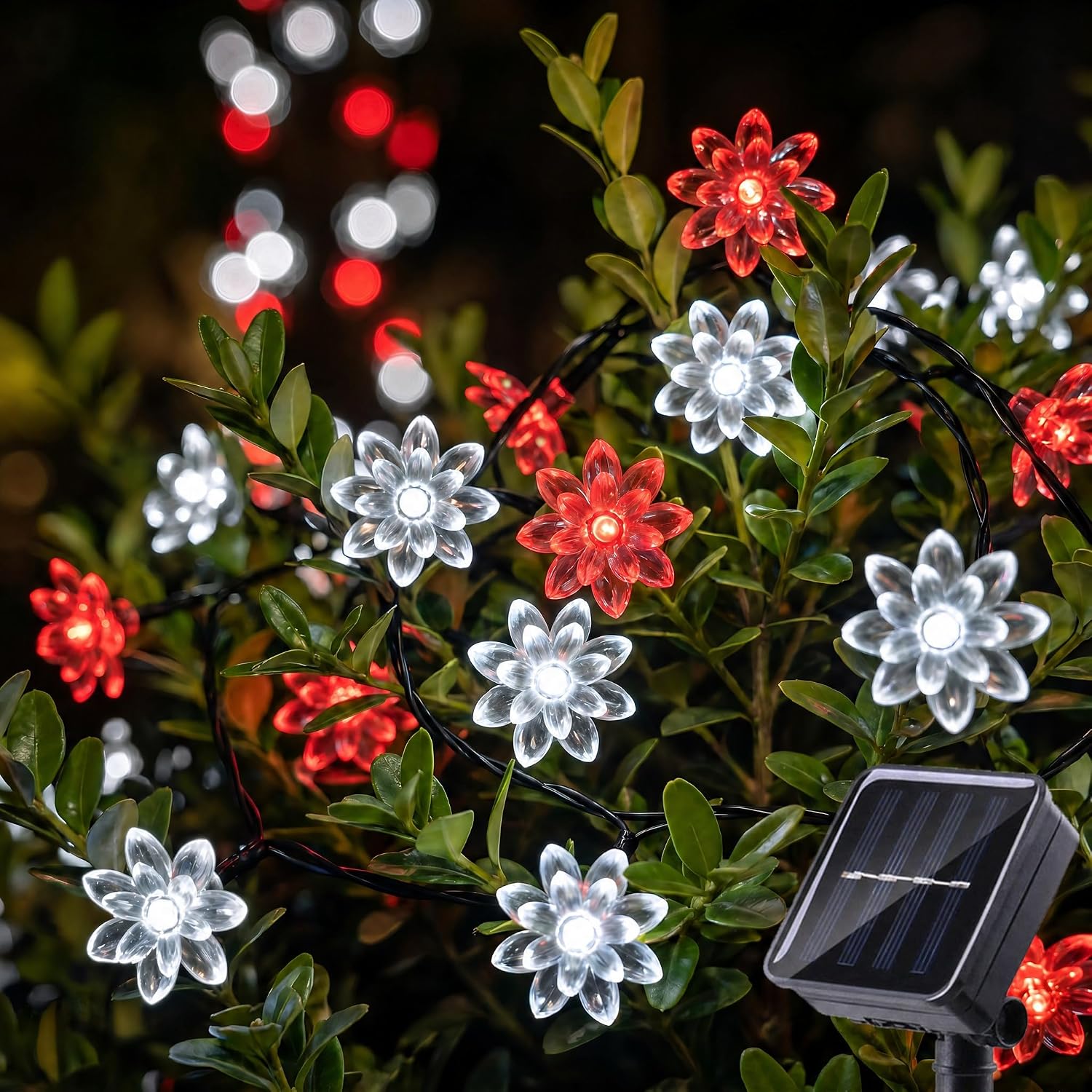 ITICdecor Solar Flower String Lights Outdoor Waterproof 50 LED