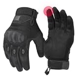 KEMIMOTO Tactical Gloves for Men, Touchscreen Motorcycle Gloves with Hard Shell & Palm Padding for Sports Motorcycle Cycling Tactical Airsoft Paintball Hunting Hiking Camping Climbing
