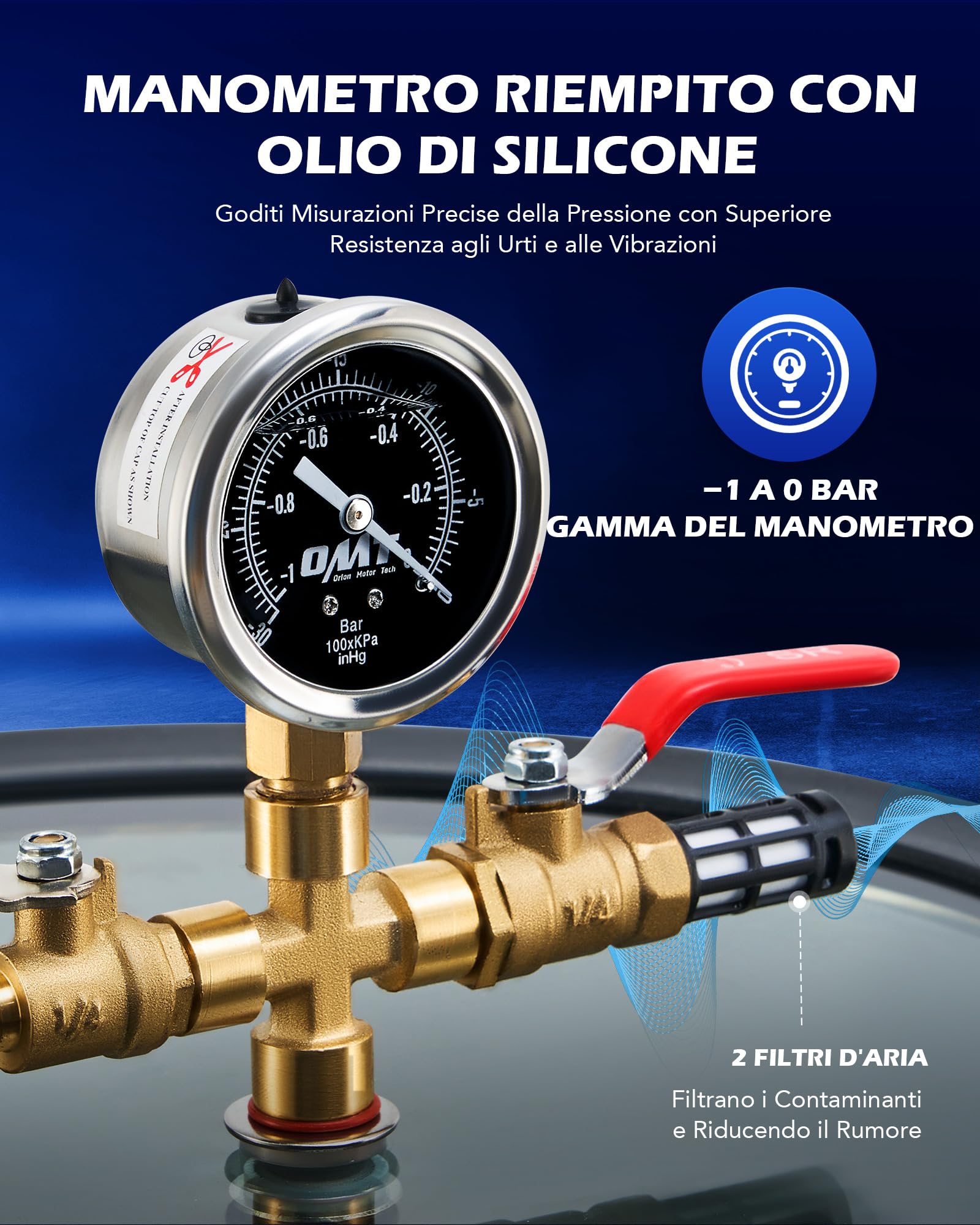 Orion Motor Tech Vakuumpumpe Vakuumkammer mit Pumpe Vakuumkammer Entgasung Harz 3.5CFM mit 19L Edelstahl Vacuum Chamber 100L/min mit Deckel aus gehärtetem Glas 1/4HP 5Pa HVAC-Vakuumgeräte