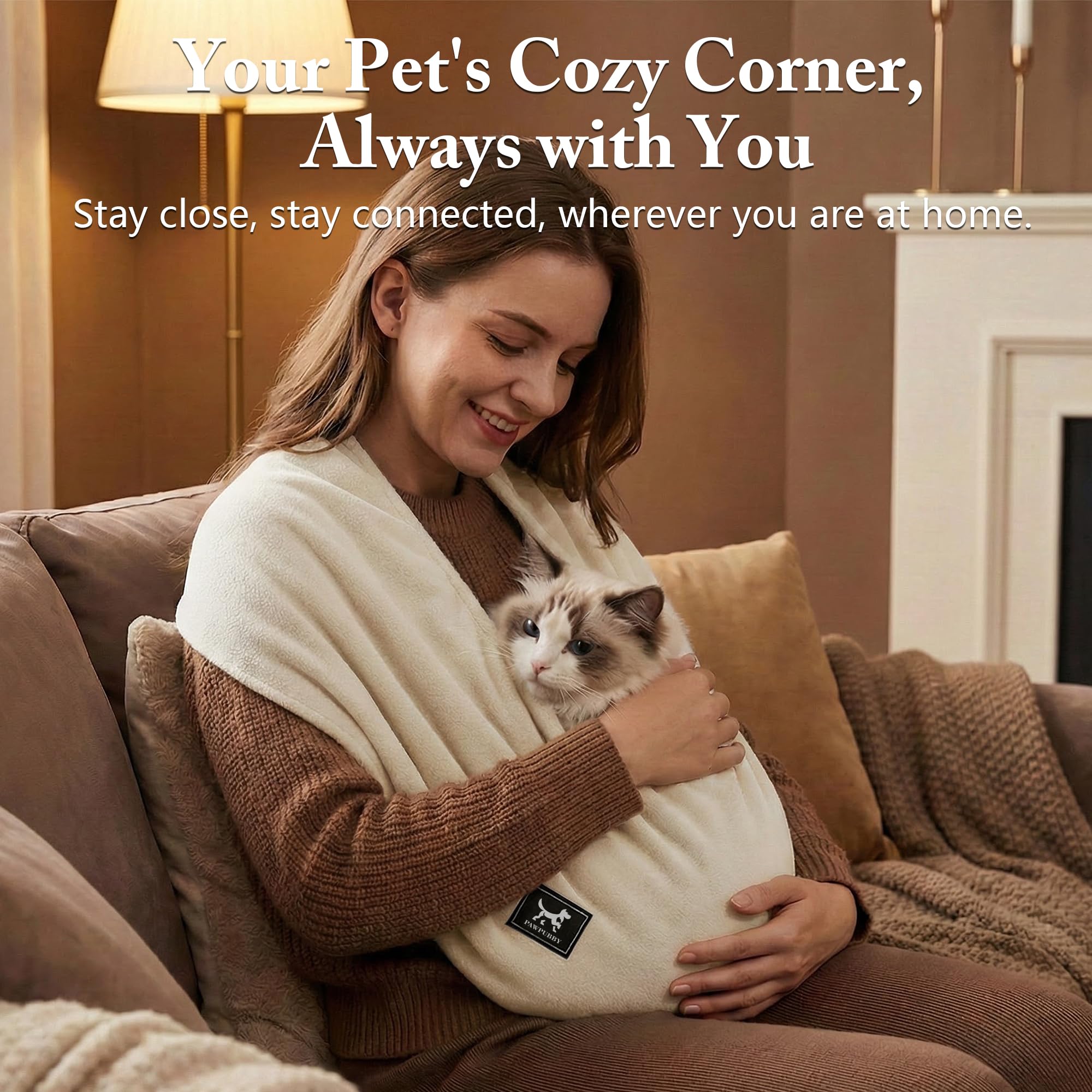 Sac de transport pour chat en bandoulière, porte-bébé pour animaux de compagnie mains libres pour petits chiens et chats - Sac de transport Pubby pour chaton doux et respirant, poche