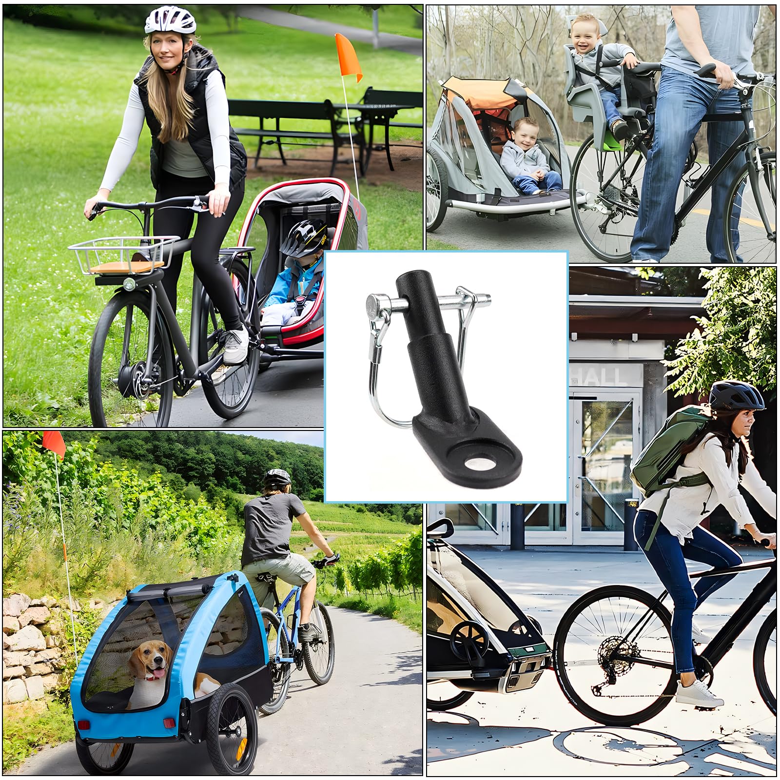 Norhogo 2x Fahrrad Anhängerkupplung - Universal Kupplung Für Kinderanhänger & Hundeanhänger