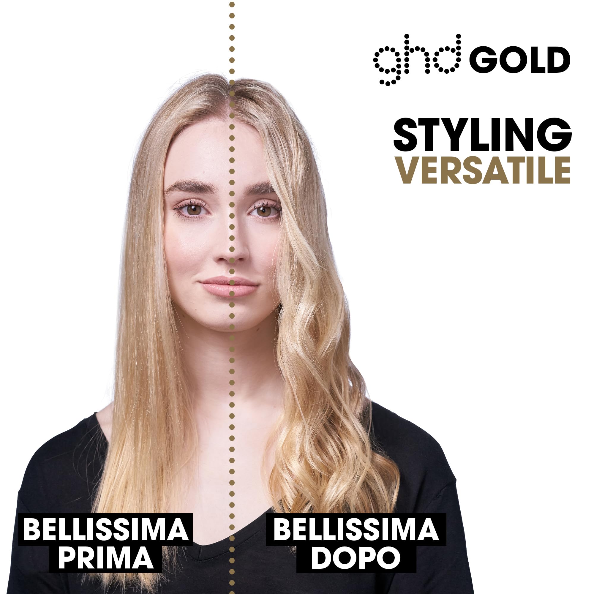 ghd Gold Piastra & Styler Nera – Styling Professionale Avanzato, Capelli Lisci e Morbidi con Maggiore Lucentezza – Per Tutti i Tipi di Capelli