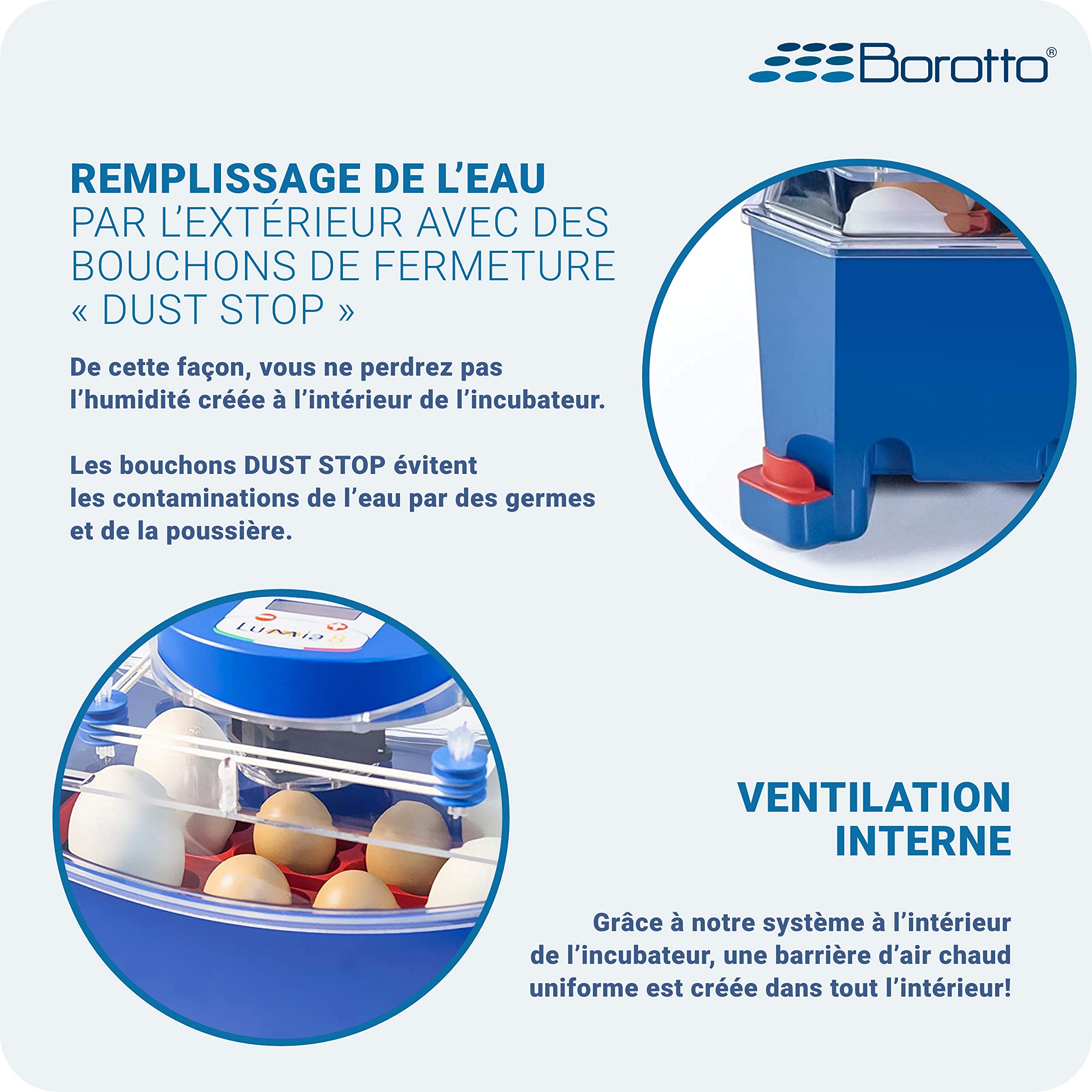 Borotto Lumia 8 | Couveuse Oeuf Automatique pour 8 Oeuf ou 32 Petits avec Retournement Automatique et Contrôle de la Température | Made in Italy