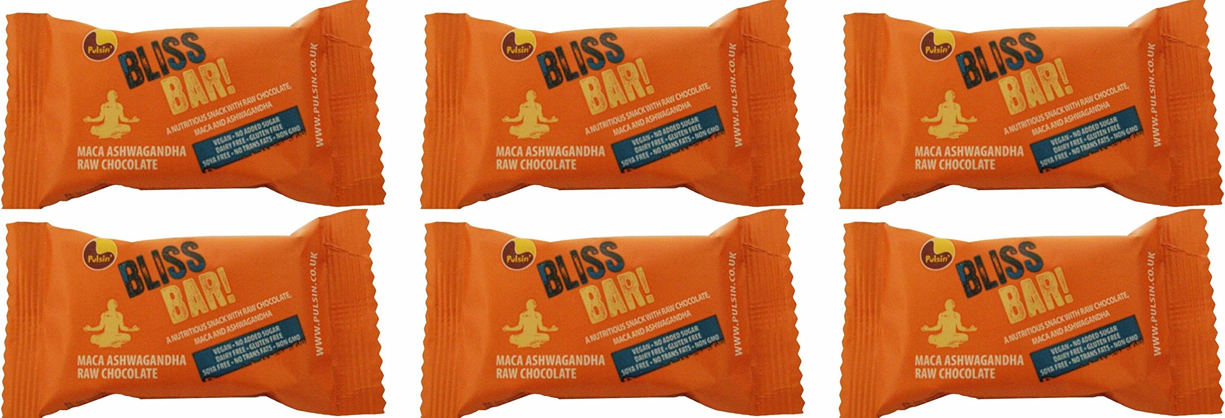 (6 PACK) - Pulsin Bliss Bar - Cacao Maca & Vanilla Snack | 50 x 18g x | 6 PACK - SUPER SAVER - SAVE MONEY